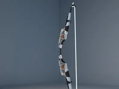 3D Sci-fi bow Low-poly 3D model