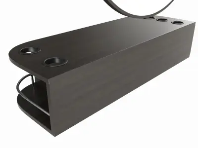 Hairdresser Wall-mounted Desk with Mirror 3D model