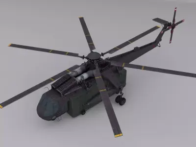Sikorsky CH-54 Tarhe Low-poly 3D model