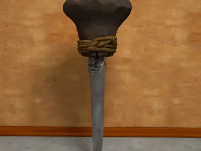 Chisel bevelled-edge tool vintage 3D model