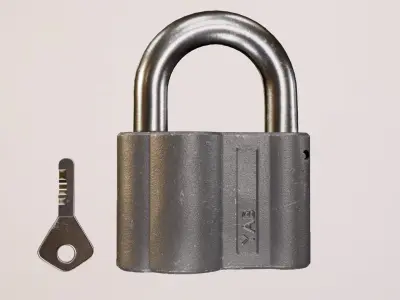 Russian padlock Low-poly 3D model