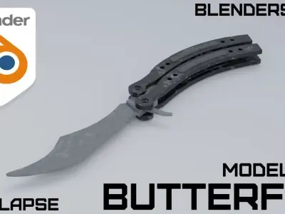 Butterfly Knife Model Low-poly 3D model