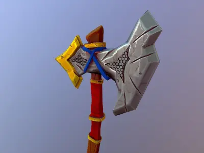 Stylized Axe Low-poly 3D model buy