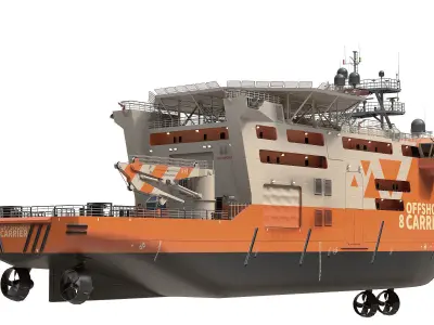Offshore Construction Vessels OCV Orange 3D model