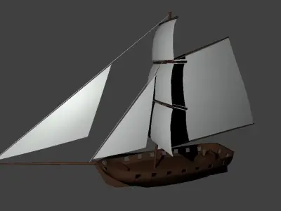Low Poly War Cutter Low-poly 3D model