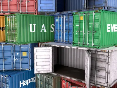 20 Ft Old and New Container Collection Low-poly 3D model