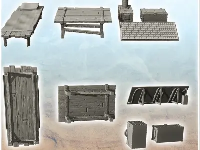 Set of post-apocalyptic metal furniture -2- 3D print model