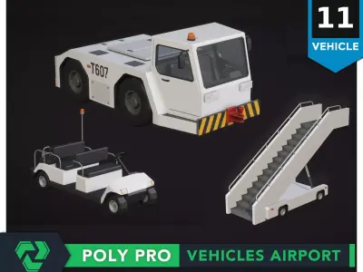 Poly Pro Vehicles Airport Low-poly 3D model