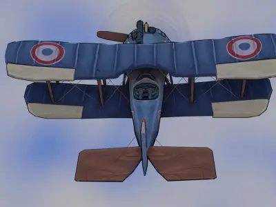 Stylized WW1 Plane Low-poly 3D model