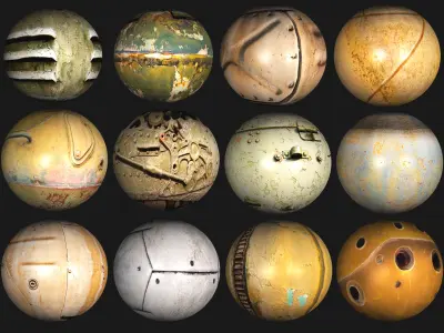 30 worn out rusty vehicle armor PBR photo seamless 4k textures Texture