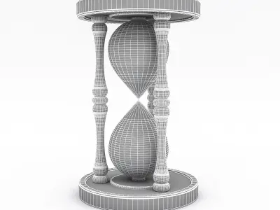 3D Hourglass Model with sand Low-poly 3D model