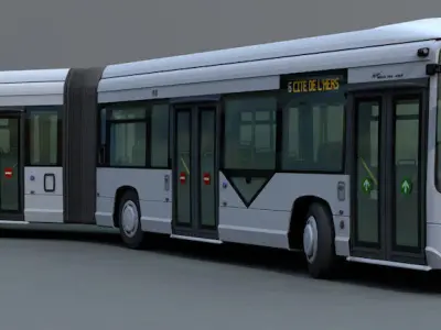 Heuillez GX427 articulated city bus 3D model