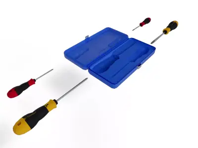 DIY essentials - Screwdriver set Low-poly 3D model