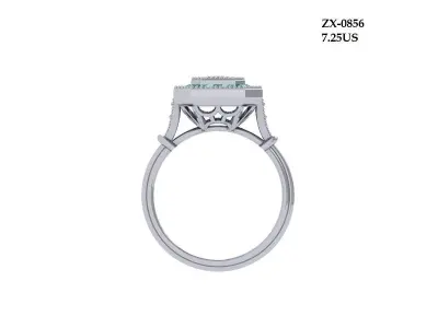 Asscher Art Deco Ring 3D print model order
