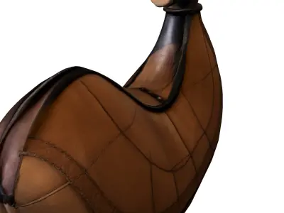 Vintage Leather Powder Horn Low-poly 3D model