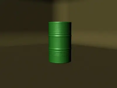 Metallic Barrels Low-poly 3D model