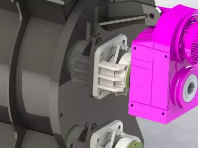 630 mm diameter airlock-rotary feeder 3D model