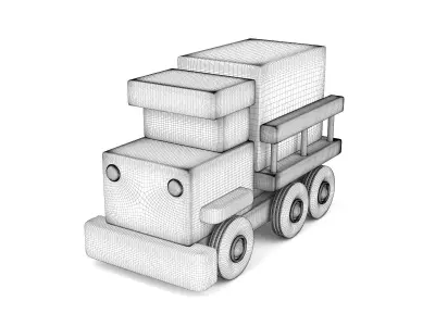 Wooden toy truck 34 3D model