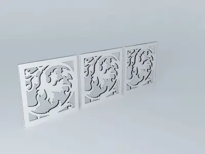 WOODEN FLORAL CUT OUT 1  Free 3D model