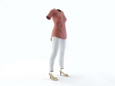 Spring Clothing for Female 3D model