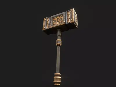 War Hammer Low-poly 3D model 2