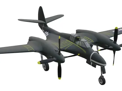 McDonnell XP-67 Low-poly 3D model purchase