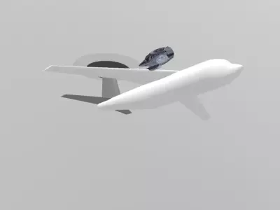 Fictional AWACS aircraft An-71 Inspired series 3D model
