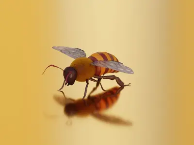 Honey Bee Fairly Realistic Low-poly 3D model