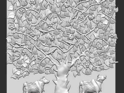  indian tree Wall Panel Indra Impex Shape Decorative Stone 3D print model