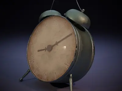 old alarm clock Free low-poly 3D model