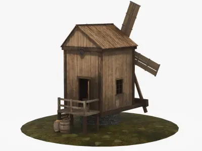 Old Wooden Windmill 3D model purchase