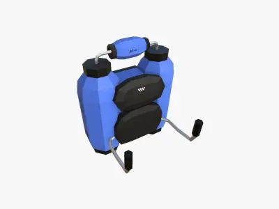 Jetpack Low Poly D03 - SciFi Character Design Low-poly 3D model