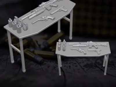 Armory Table Playset 3D printable files for Action Figures 3D print model