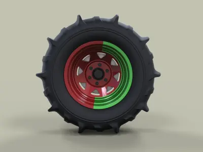 Wheel for sand 3D model