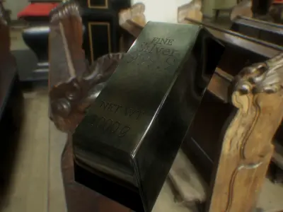 Silver bar Low-poly 3D model purchase