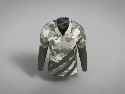 Military Outfit - T-shirt Low-poly 3D model 28