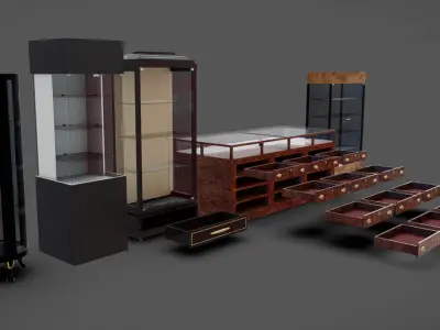 Display Cases 02 Low-poly 3D model