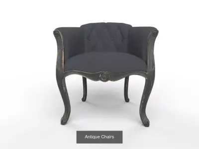 Wooden and leather chair 3D Model Pack