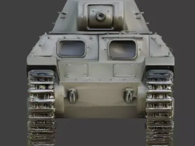 WWII Armored Combat Tank 3D Model Low-poly 3D model