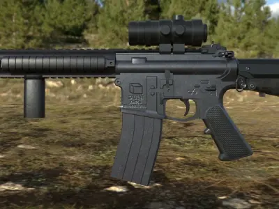 SAAR Assault Rifle Low-poly 3D model