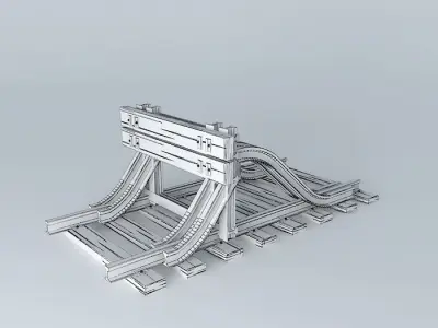 Eco Rail Track Buffers Old Wooden Split Sleepers Free 3D model