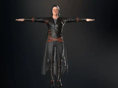 Male Assassin Outfit 2 Low-poly 3D model