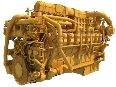 20 Cylinders Engine 3D model