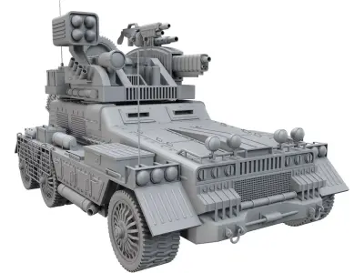 Concept combat vehicle 1-Clay Version 3D model