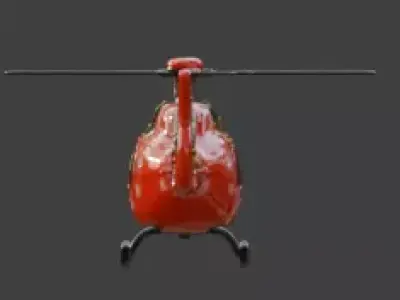 Stylized Christmas Helicopter 3D Model Low-poly 3D model purchase