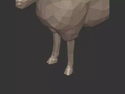 Low Poly Sheep Figurine Ready for 3D Printing Free low-poly 3D model