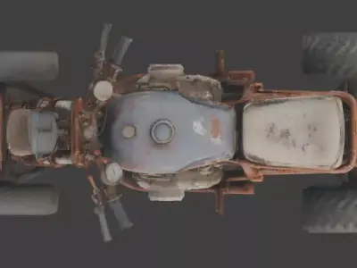 Rusty Vintage Go Kart 3D Model v02 Low-poly 3D model