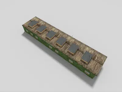 low poly military building 3 Low-poly 3D model