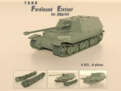 TANK FERDINAND ELEFANT for 3d print 3D print model