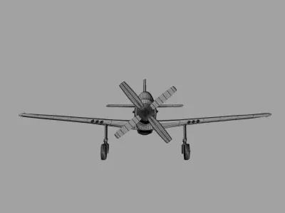 P51 Mustang Low-poly 3D model